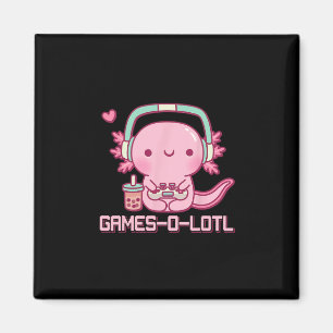 Gamesolotl Axolotl Videogames Kawaii Anime Gamer  Magneet