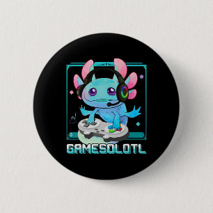 Gamesolotl Axolotl Videospel Kawaii Pastel Goth Ronde Button 5,7 Cm
