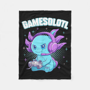 Gamesolotl Axolotl Videospelers Kawaii Anime Cadea Fleece Deken