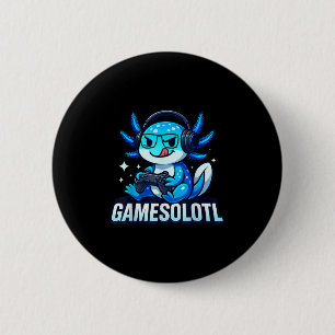 Gamesolotl Axolotl Vis Gamer Gaming Anime Video G Ronde Button 5,7 Cm