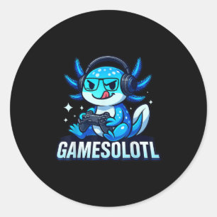 Gamesolotl Axolotl Vis Gamer Gaming Anime Video G Ronde Sticker