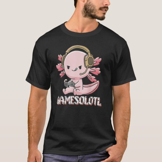 Gamesolotl Cute Axolotl Video Gaming Gamer Boys Gi T-shirt (Voorkant)