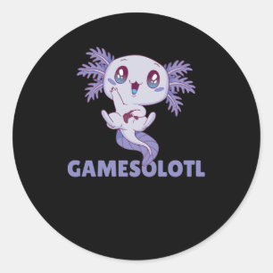 Gamesolotl Funny Axolotl Word Game for Gamers Ronde Sticker