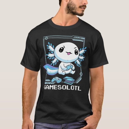 Gamesolotl Gamer Axolotl Video Spellen T-shirt (Voorkant)