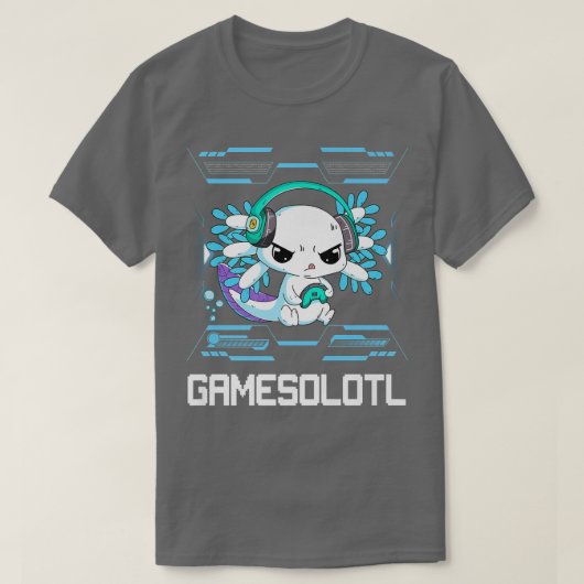 Gamesolotl Video Gamer Kawaii Pastel Gothic A T-shirt (Design voorkant)