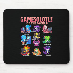 Gamesolotls Van De Wereld Diverse Gamer Axolotl An Muismat