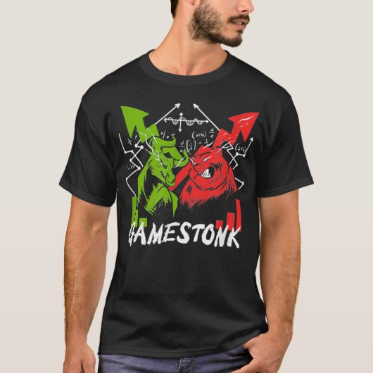 Gamestonk YOLO Wall Street Short Squeeze Stock T-shirt (Voorkant)