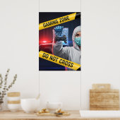Gamezone Niet Overschrijden Poster (Keuken)