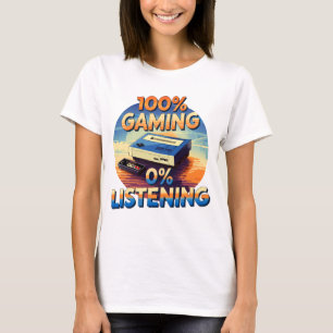 Gaming 0% Luisteren Grappig Gamer Retro Style Gami T-shirt