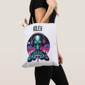 Gaming Alien Buitenaards Worden Gepersonaliseerd Tote Bag (Dichtbij)