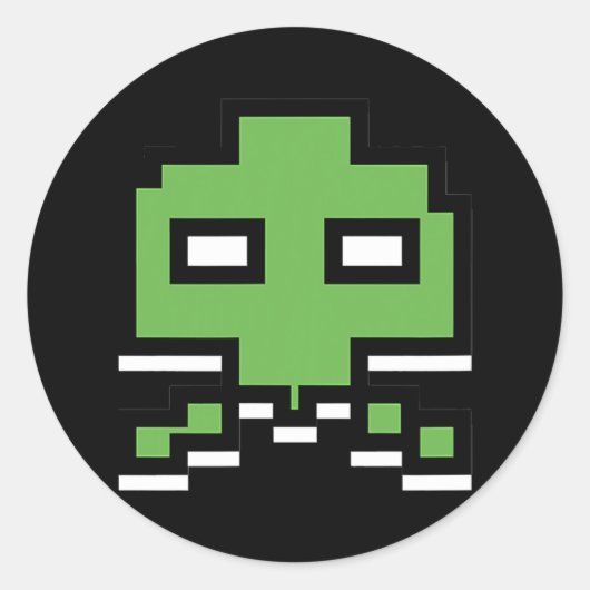 Gaming Alien Invader Arcade 80-jaren 90 Ronde Sticker (Voorkant)