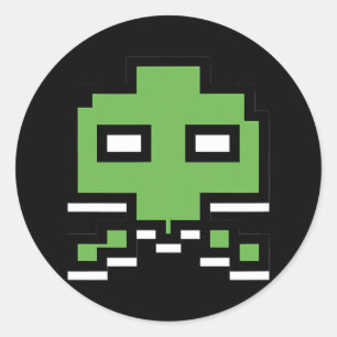 Gaming Alien Invader Arcade 80-jaren 90 Ronde Sticker