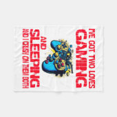 Gaming And Sleeng Gamer Valentines Day Boys Kids  Fleece Deken (Voorkant (Horizontaal))