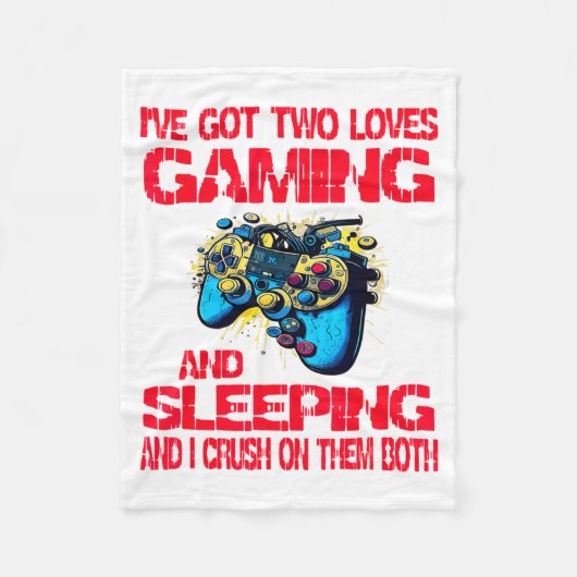 Gaming And Sleeng Gamer Valentines Day Boys Kids  Fleece Deken (Voorkant)