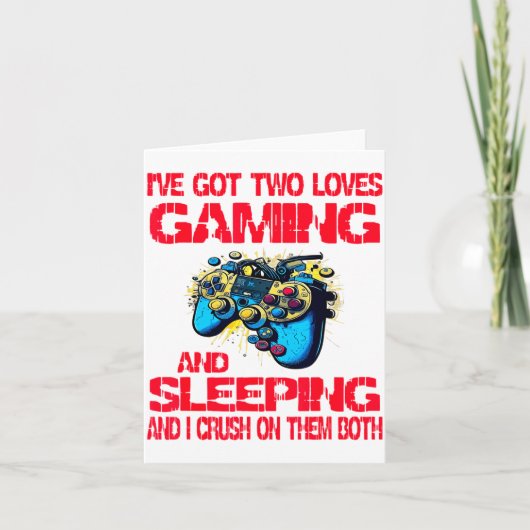 Gaming And Sleeng Gamer Valentines Day Boys Kids  Kaart (Voorkant)