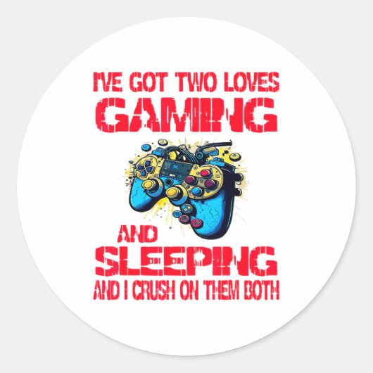 Gaming And Sleeng Gamer Valentines Day Boys Kids  Ronde Sticker (Voorkant)