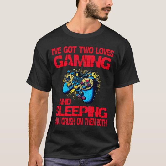 Gaming And Sleeng Gamer Valentines Day Boys Kids  T-shirt (Voorkant)