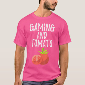 Gaming And Tomato For Gamer And Gardening Lover T-shirt