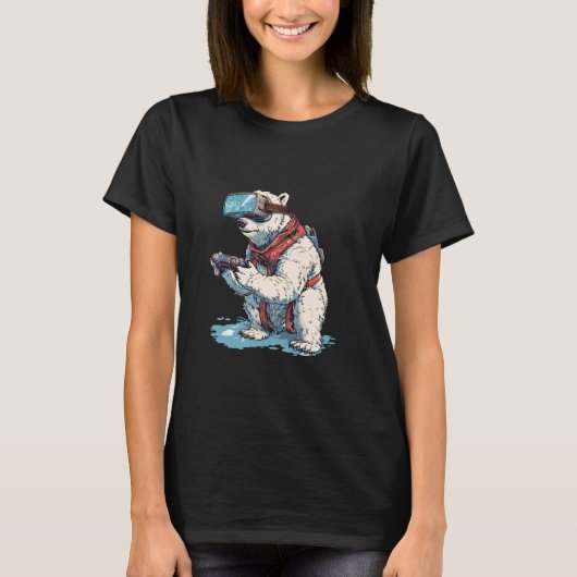 Gaming Animals- Polar Beer Spelen Console Video G T-shirt (Voorkant)
