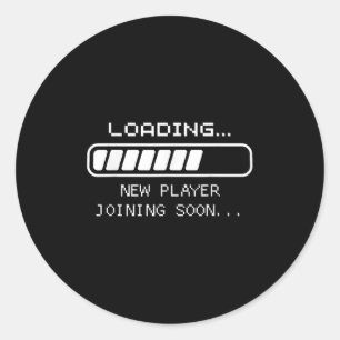 Gaming Baby Aankondiging, laden van nieuwe speler Ronde Sticker