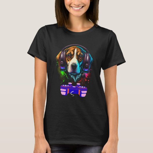 Gaming Beagle Dog Player Animal Video Gamer Men Ki T-shirt (Voorkant)