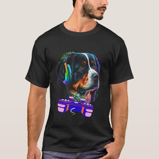 Gaming Bernese Mountain Dog Player Video Gamer Me T-shirt (Voorkant)