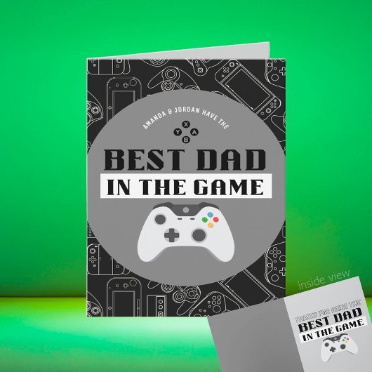 Gaming Beste papa in het spel Persoonlijke vouwbar Kaart