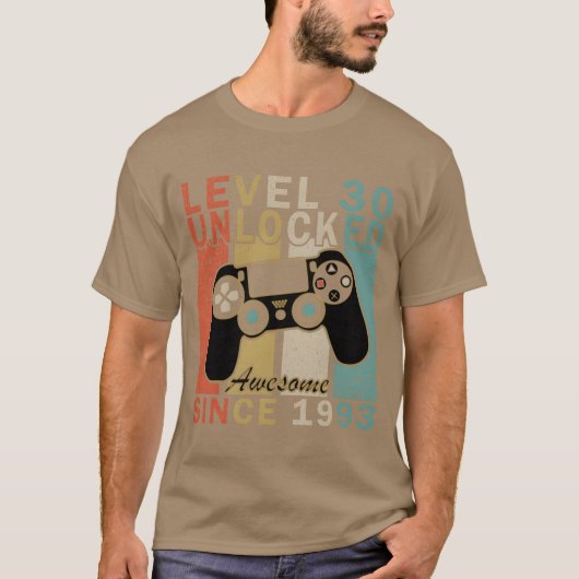 Gaming Birthday 1993 Level retro T-shirt (Voorkant)