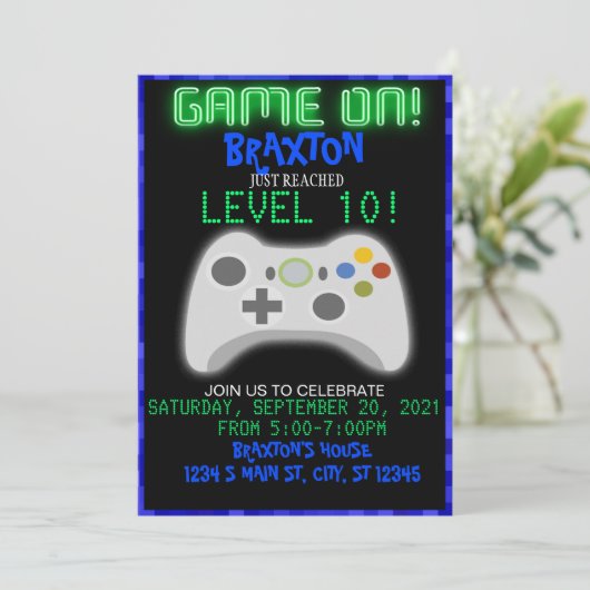 Gaming Birthday Kaart (Staand voorkant)