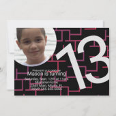 Gaming Birthday Party Maze Gamer Fotouitnodiging Kaart (Voorkant)