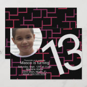 Gaming Birthday Party Maze Gamer Fotouitnodiging Kaart (Voorkant / Achterkant)