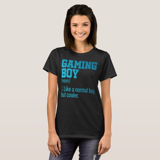 Gaming Boy Noun Definition Console Controller Vide T-shirt (Voorkant volledig)