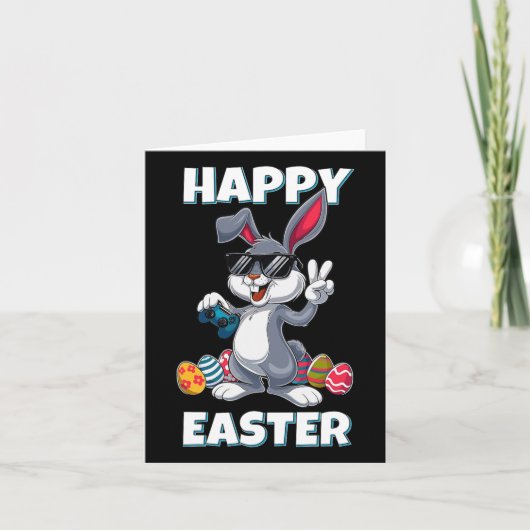 Gaming Bunny Gamer Easter Bysket Kaart (Voorkant)