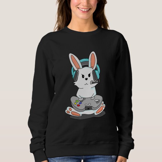 Gaming Bunny Player Headphone Gamepad Trui (Voorkant)