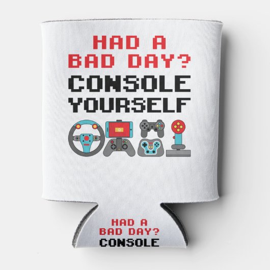 Gaming Console Funny Pun Gamer Video Games Player Blikjeskoeler (Voorkant)