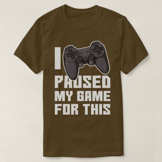Gaming console-videogame gepauzeerd t-shirt (Design voorkant)