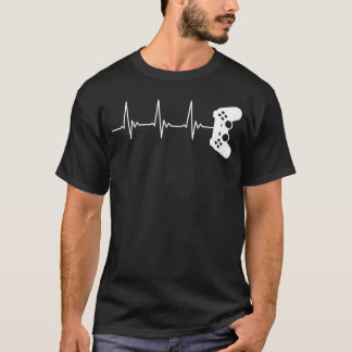 Gaming Controller Hartslag Videospel Gaming Fans T-shirt