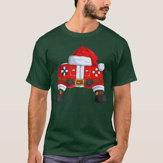 Gaming Controller Kerstman Kerst Vader Mannen Jong T-shirt (Voorkant)