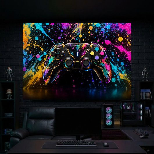 Gaming Controller Muurkunst Canvas Afdruk