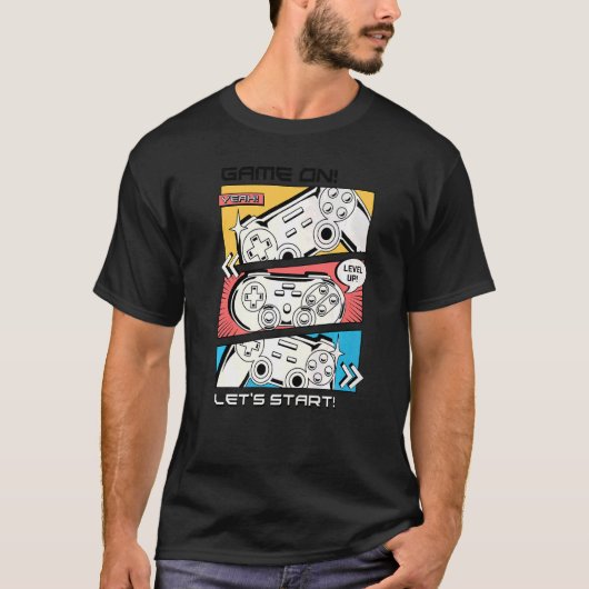 Gaming Controller Never Say Game Over Game On Illu T-shirt (Voorkant)