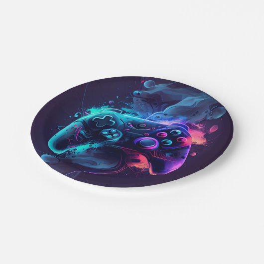 Gaming controller partij papieren bordje (Gekanteld)