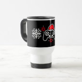Gaming Controller Santa Hat Christmas Snowflakes Reisbeker (Voorkant links)