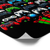 Gaming Controllers Christmas Tree Funny Gamer Boys Poster (Hoek)