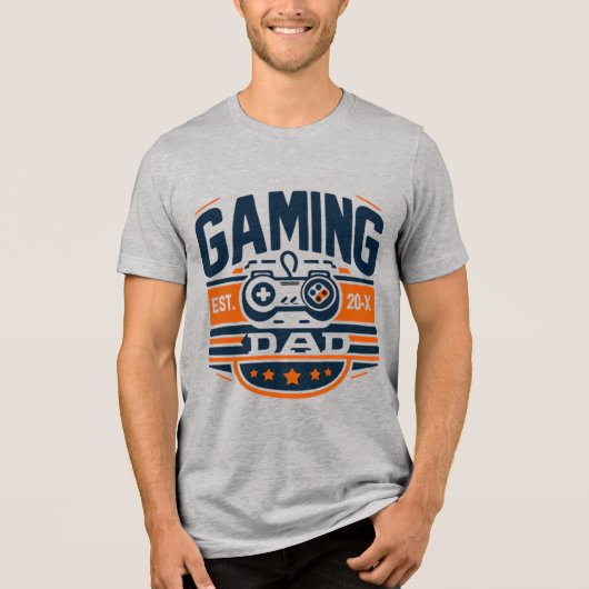 Gaming Dad Retro Badge Video Game Father Shirt (Voorkant)