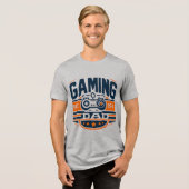 Gaming Dad Retro Badge Video Game Father Shirt (Voorkant volledig)
