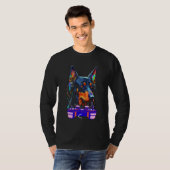 Gaming Doberman Pinscher Dog Player Video Gamer  M T-shirt (Voorkant volledig)
