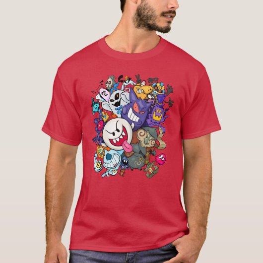 Gaming Doodle friends friend T-shirt (Voorkant)
