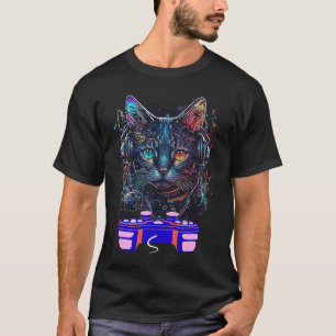 Gaming Duitse Rex Cat Player Animal Video Gamer M T-shirt