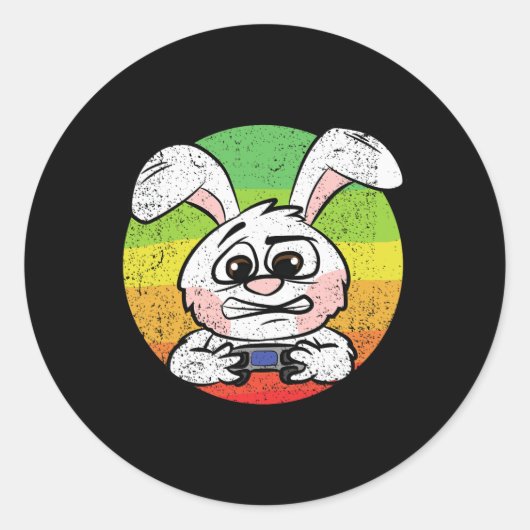 Gaming Easter Egg Hunting Videogame Controller GA Ronde Sticker (Voorkant)