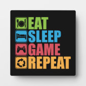 Gaming - Eat, Slaap, Game, Herhaal - Gamer, grappi Fotoplaat (Voorkant)